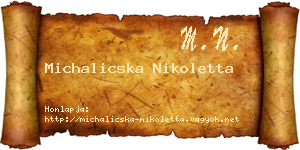 Michalicska Nikoletta névjegykártya