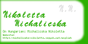 nikoletta michalicska business card